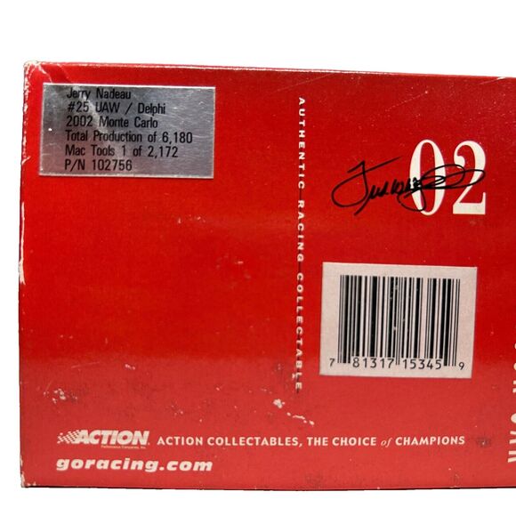 Jerry Nadeau #25 UAW Delphi 2002 Monte Carlo 1:24 Diecast Car MAC Tools NASCAR - Picture 9 of 10